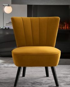 Ella Fluted Accent Chair With Black Legs
